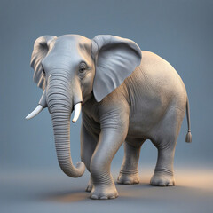 Fototapeta premium Cartoon elephant on color background generated by AI