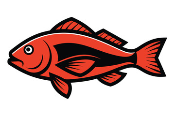 Solid color Mangrove Snapper animal vector design