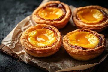 Egg Tarts, Food Photography, Food Menu Style Photo Image