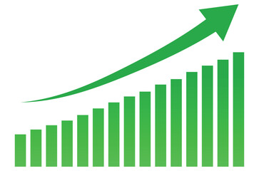 Financial, Business, Economic, Economy Growth Chart Arrow Vector Isolated on White Background