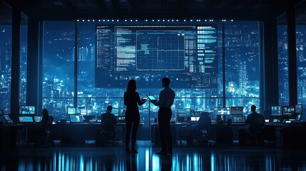 A professional engineers standing inside an industrial control room