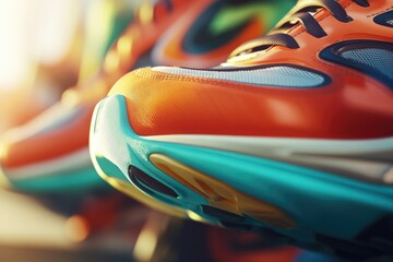 Vibrant athletic sneakers close-up capturing sportswear trends