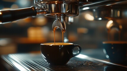 The Espresso Machine Brewing Coffee