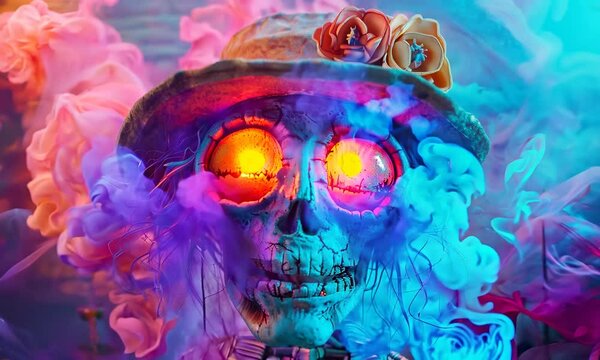 Exploring spooky animatronics in a haunted carnival at midnight