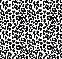 
Leopard print seamless vector design, black white pattern