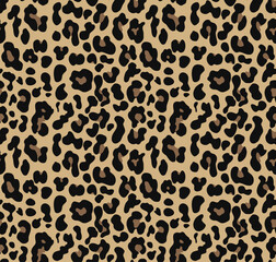 leopard vector pattern, seamless stylish design with wild cat spots, trendy leopard print