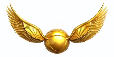 Magical golden snitch clipart illustration for fantasy sports, games, and whimsical designs