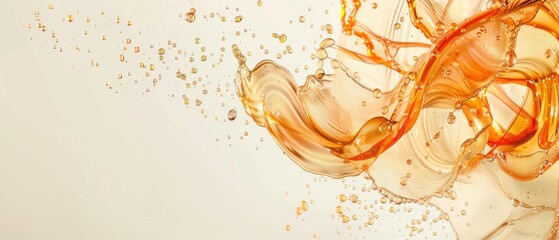 A splash of orange liquid with a white background