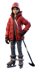 PNG Figurine sports hockey coat.