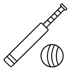 cricket ball and bat icon clip art sports illustration