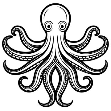 recommend clip art: octopus line art vector illustration