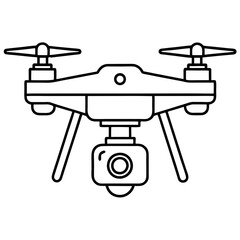 professional drone camera line art vector illustration 