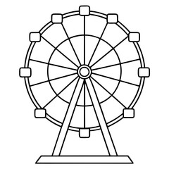 Ferris wheel line art vector illustration