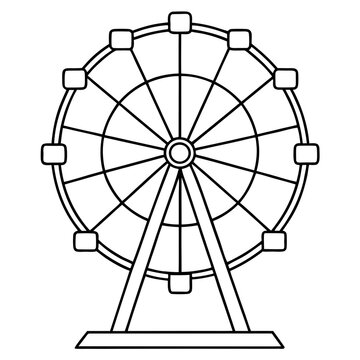recommend clip art: Ferris wheel line art vector illustration