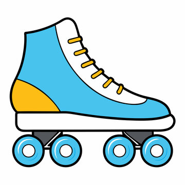 recommend clip art: roller skate shoe line art vector illustration