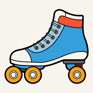 recommend clip art: roller skate shoe line art vector illustration