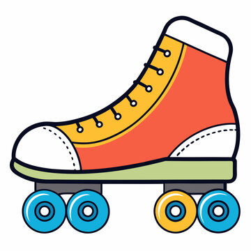 recommend clip art: roller skate shoe line art vector illustration