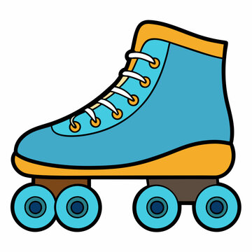 recommend clip art: roller skate shoe line art vector illustration