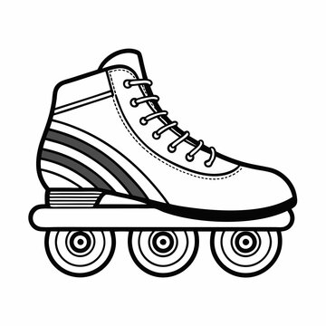 recommend clip art: roller skate shoe line art vector illustration