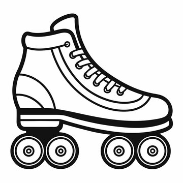 recommend clip art: roller skate shoe line art vector illustration