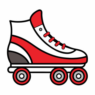 recommend clip art: roller skate shoe line art vector illustration