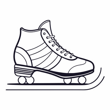 recommend clip art: skating shoes line art vector illustration