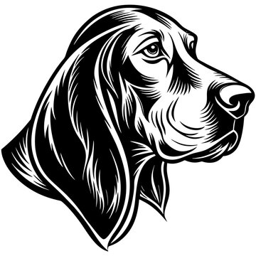 recommend clip art: bloodhound head side view minimalist line art 