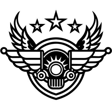 recommend clip art: vintage style motorcycle themed line art 