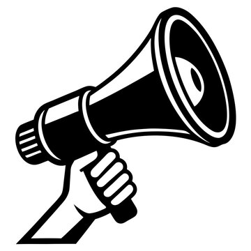 recommend clip art: hand holding megaphone silhouette illustration