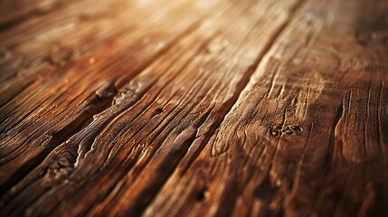 Fototapeta premium Empty wooden table with christmas theme in background, Warm Glow: A Cozy Evening at a Wooden Table