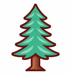 Forest fir tree icon, hand drawn style — Vector
