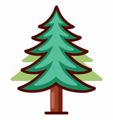 Forest fir tree icon, hand drawn style — Vector
