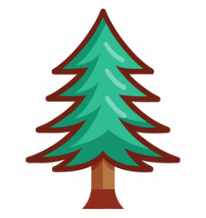 Forest fir tree icon, hand drawn style — Vector
