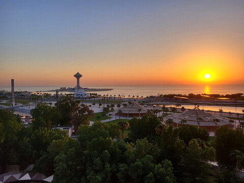 Sunrise sea front al khobar, saudi arabia