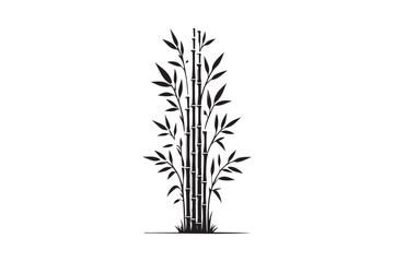 Bamboo  silhouette vector illustration, Elegant Bamboo Silhouettes vector.