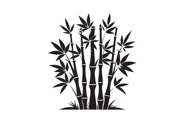 Bamboo  silhouette vector illustration, Elegant Bamboo Silhouettes vector.
