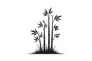 Bamboo  silhouette vector illustration, Elegant Bamboo Silhouettes vector.