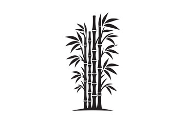 Bamboo  silhouette vector illustration, Elegant Bamboo Silhouettes vector.