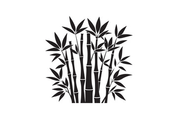 Bamboo  silhouette vector illustration, Elegant Bamboo Silhouettes vector.