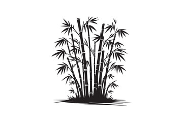 Bamboo  silhouette vector illustration, Elegant Bamboo Silhouettes vector.