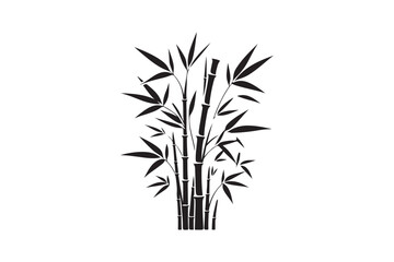 Bamboo  silhouette vector illustration, Elegant Bamboo Silhouettes vector.