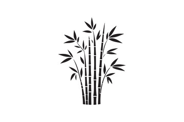 Naklejka premium Bamboo silhouette vector illustration, Elegant Bamboo Silhouettes vector.