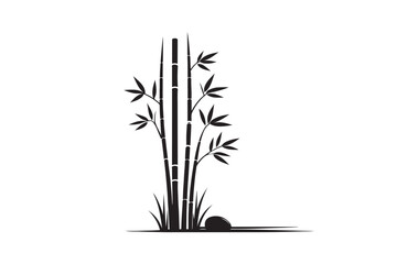 Bamboo  silhouette vector illustration, Elegant Bamboo Silhouettes vector.