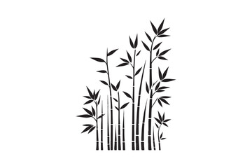 Bamboo  silhouette vector illustration, Elegant Bamboo Silhouettes vector.
