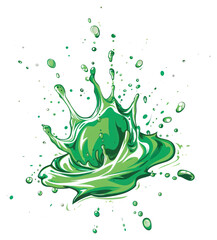 PNG Vibrant green liquid splash illustration