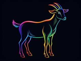 Fototapeta premium Minimalist Goat Outline Design for Creative Projects, Logos, and Animal Theme Illustrations
