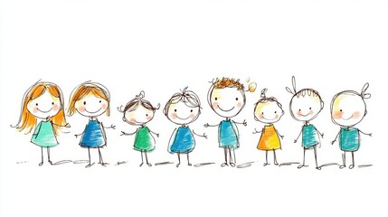 Charming Illustrations of Children with Joyful Expressions