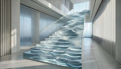Obraz premium Architectural Staircase Concepts with Futuristic and Natural Elements