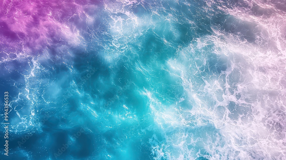 Aufkleber the image is of a body of water with a blue and purple hue. the water appears to be calm and peacefu
