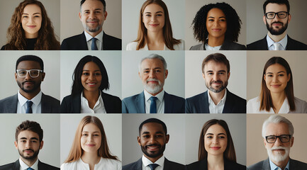 Corporate Headshots of Multicultural Business Team
